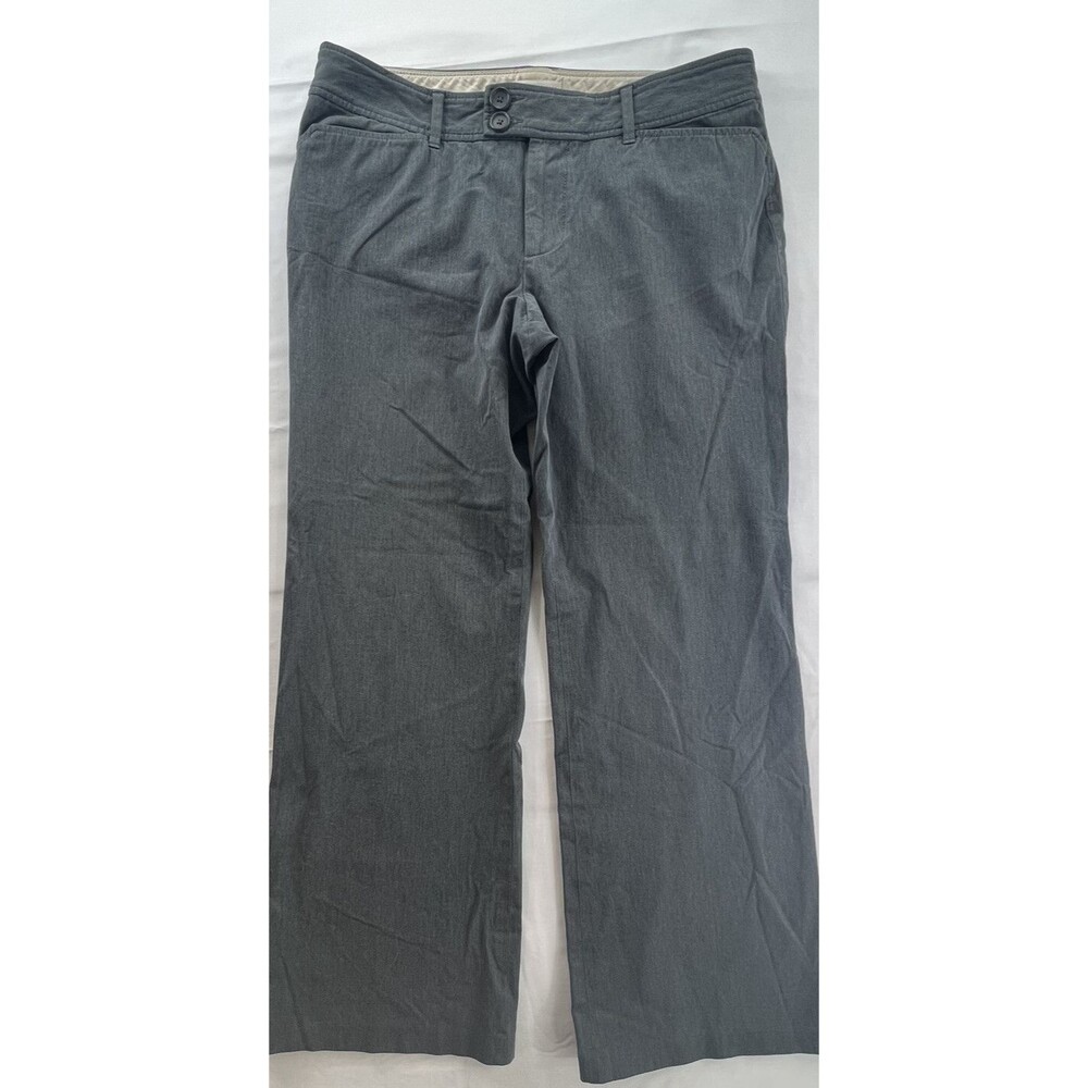 Banana Republic Womens Gray Martin Stretch Flat Front Pants 4 Pocket Size 12